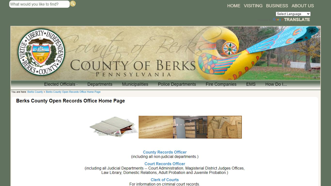 Berks County Open Records Office Home Page