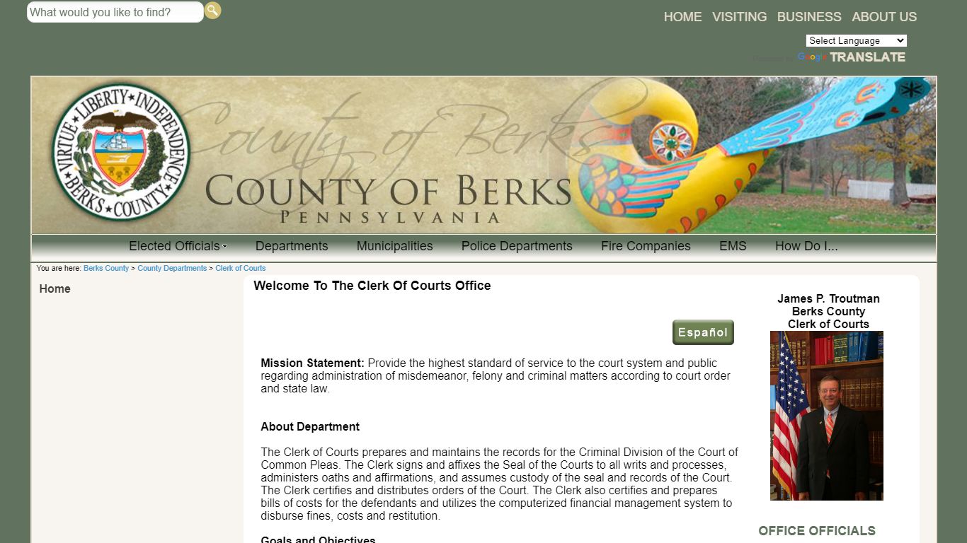 Welcome to the Clerk of Courts Office - County of Berks Home