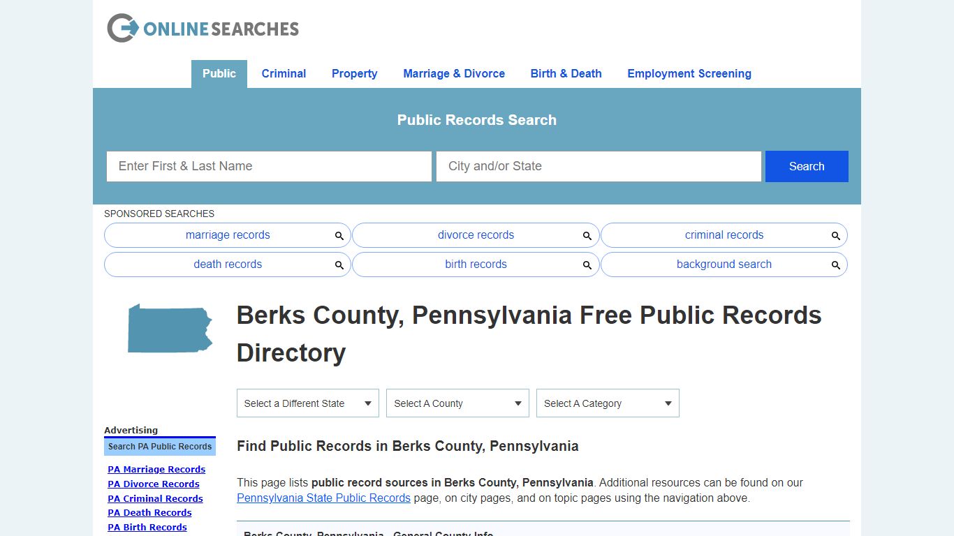 Berks County, Pennsylvania Public Records Directory